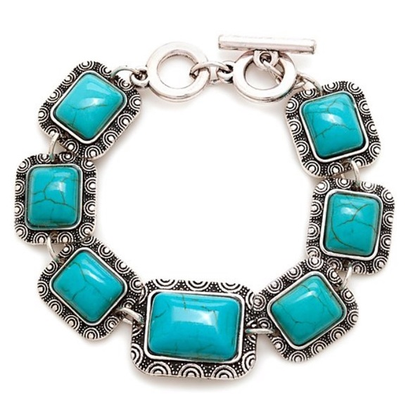 New MexZotic Blue Howlite Antique Square Bracelet - Picture 9 of 9